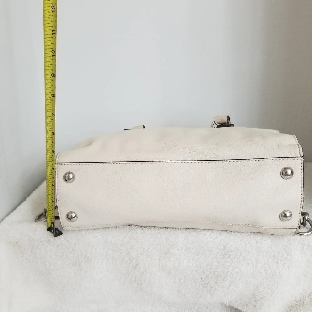 Michael Kors Hamilton creme leather Satchel